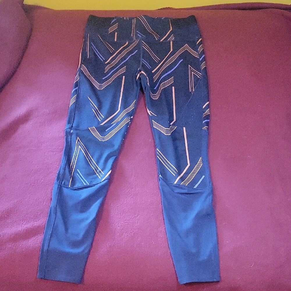 Craft Sports PRO Blocked Training Tights, Women's Medium, Blue Pattern NWT